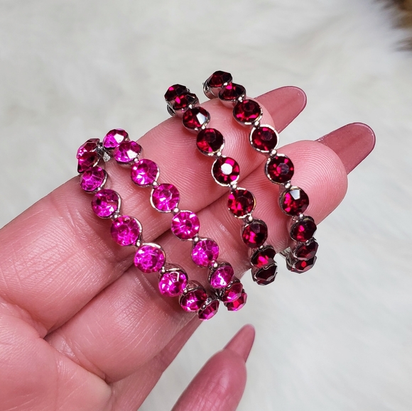 Gemstone hoop earring set - Picture 5 of 5